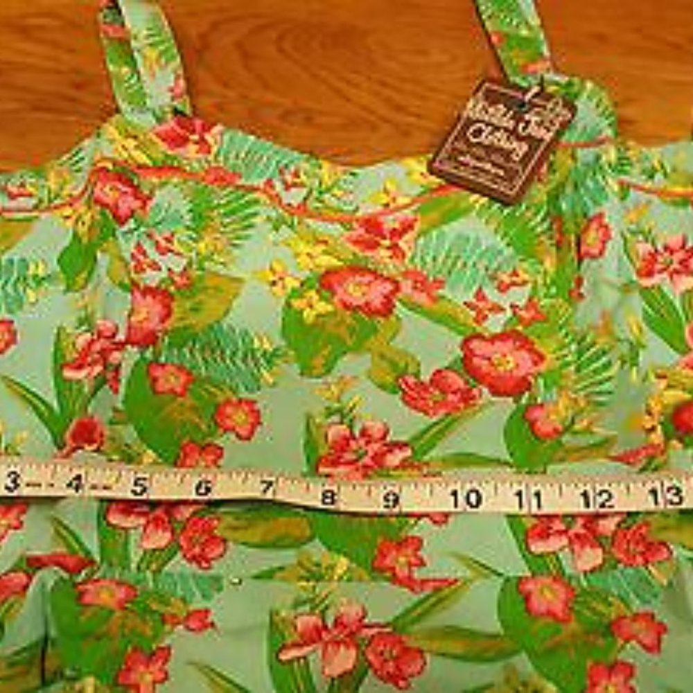 MATILDA JANE GREEN FLORAL DRESS SZ 10 NEW - Picture 4 of 6